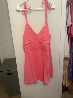 Pink Lily Coral Tie-Strap Mini Dress thumbnail 2