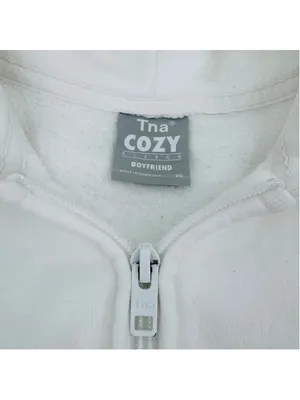 Aritzia Women's Tna White Terry Fleece Boyfriend Boxy Zip Hoodie XS thumbnail 4