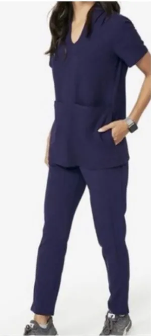 FIGS Tidore Tailored‎ Skinny Scrub Pants Zip Ankle Navy Size Large thumbnail 1