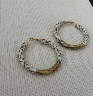 Marbled Earrings White thumbnail 1
