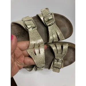 Mephisto Slide Sandals Womens 37 Silver Metallic Good Cork Buckle Air-Relax thumbnail 5