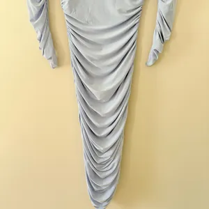 Norma Kamali‎ x Revolve Tara Dress Ruched Bodycon Off the Shoulder blue size XS thumbnail 6