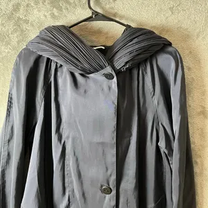 Overland Donatella Reversible Water Repellant Raincoat XS Navy Pleated Hood‎ thumbnail 2