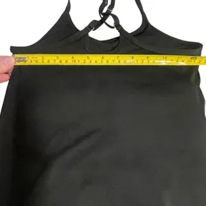Black Athletic Exercise Dress with Built-in Romper Liner and Pockets Sleeveless‎ thumbnail 11