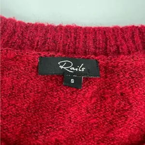 Rails Aries Lightning Bolt Wool Cashmere Blend Sweater Cozy‎ Red White sz M thumbnail 5