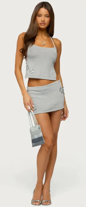 Edikted Teagyn Knit metallic skort medium thumbnail 1