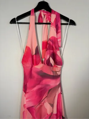 Windsor Pink Multi-Tone Asymmetrical Halter Dress thumbnail 2