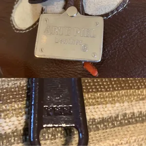 Arte Piel Brown Handcrafted W/Applique Flowers Leather Tote Shoulder Bag thumbnail 11