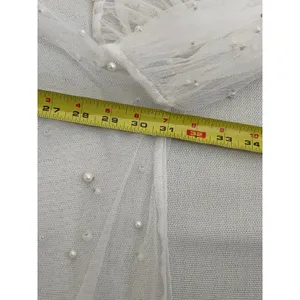 INA sheer white mesh decorated faux pearls‎ size medium thumbnail 7