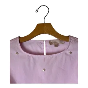Philosophy Shirt Women XS Pink Cotton Pretty In Pink Pearl Bell Sleeve Top‎ thumbnail 3