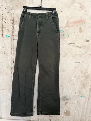 Reformation Lani Work Pant in Forest Green thumbnail 2