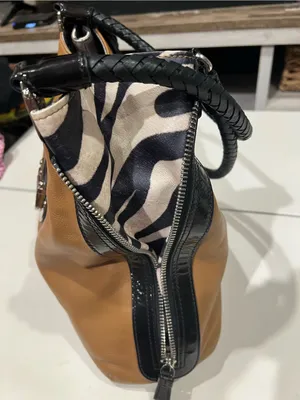 BRIGHTON Fashionista City Block Dovima Brown Black Zebra Shoulder Hand Bag Purse thumbnail 9