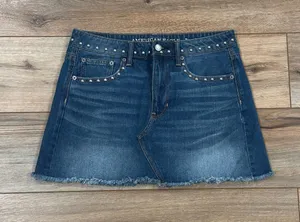 AMERICAN EAGLE Western Studded Festival High-rise Denim Mini Skirt | Size 6 thumbnail 1