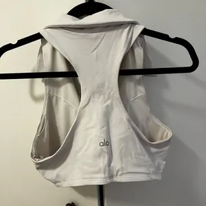 Alo Charmed Collar Bra Tank In White thumbnail 4