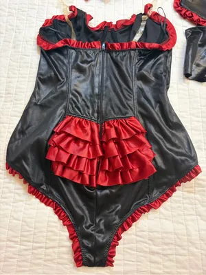 Vintage Hot Topic 5 PCS Burgundy Kitty Cat Costume Set Small Medium S/M Cosplay thumbnail 6