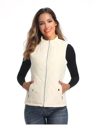NEW Vest Stand Collar Lightweight Zip Quilted Large thumbnail 4