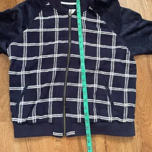 A New Day‎ blue plaid faux suede sleeves jacket thumbnail 5