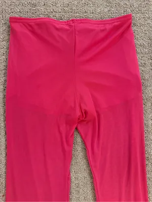 Nasty Gal Pink Mesh Flared Boot Leg Pants NWT Nordstrom Size S Festival thumbnail 5