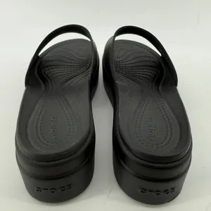 Crocs Brooklyn Slide Low Wedge Sandal Black Women 8 Platform Y2K Slip On Chunky thumbnail 4