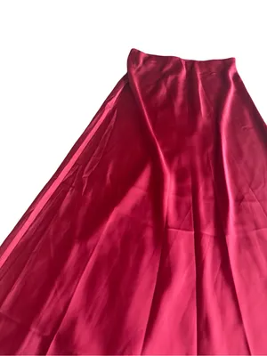 New Fashion Burgundy Satin Maxi Skirt Flowy Black Tie Wedding Guest Medium NWT thumbnail 3