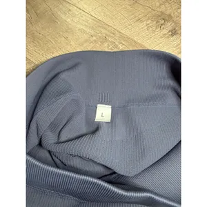 Unbranded Ribbed High Waisted Seamless‎ Leggings Slate Blue Size Large thumbnail 3