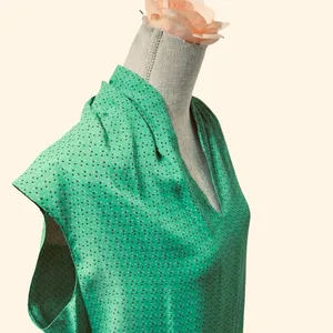 CAbi Style #124 Micro Polka Dot Kelly Green Silk Blend Sleeveless Blouse - L thumbnail 7