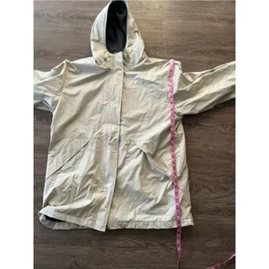 Outbrook Fleece Lined Rain Jacket Womens Medium Cream Hooded Utility Coat thumbnail 12