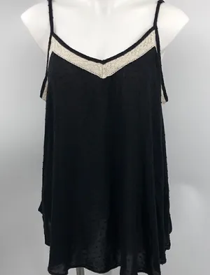 Torrid Size 0 adjustable straps black swing Swiss Dot tank thumbnail 1