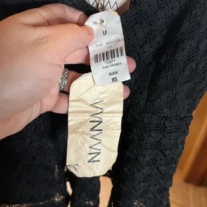 Nwt Naanaa Black Lace Peplum Strappy Cami Top Size Xs thumbnail 8