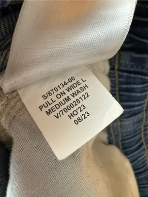 Gap Pull On Wide Leg Cargo Denim Jeans Cotton Tie Waist Medium Wash Blue Medium thumbnail 7