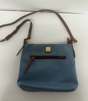 Dooney & Bourke Blue Crossbody with Brown Leather Trim thumbnail 1