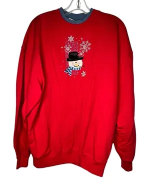 Vintage M&C Sportswear Christmas Snowman Shirt thumbnail 1