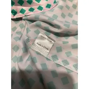 Princess Polly Pink Green Diamond Print Satin Button Down Shirt US 6 NEW thumbnail 5