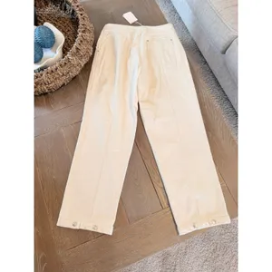 NWT FRNCH Paris Bianca Wide Leg‎ Trousers Women Large Creme High Rise Denim New thumbnail 5