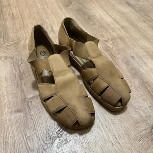 EARTH | Women's Tan Leather Elastic Strappy‎ Fisherman Cadged Sandals, Size 6.5 thumbnail 2