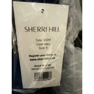 Sherri Hill 51251 Navy Satin Two Piece Gown NWT‎ Size 6 thumbnail 5