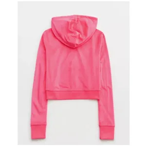 Aerie Dreamy Velour Cropped Hoodie, NWT, Small thumbnail 3