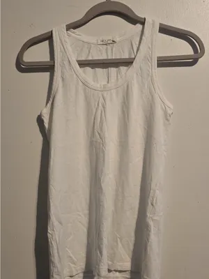 rag & bone White Ribbed High-Neck Tank thumbnail 2