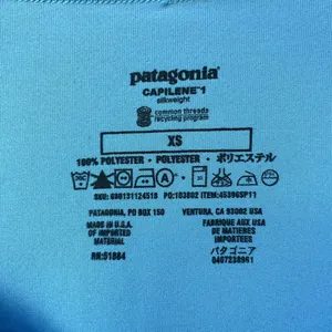 Patagonia Capilene 1 Silkweight Tee XS Blue Short Sleeve thumbnail 5