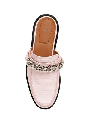 Givenchy 20mm women’s pink lizard embossed chain loafers mules size IT 37 US 7 thumbnail 4