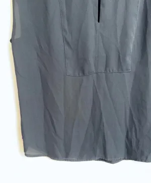 J. Crew Keyhole Neck Cap Sleeve Blouse Black Round Neck thumbnail 4