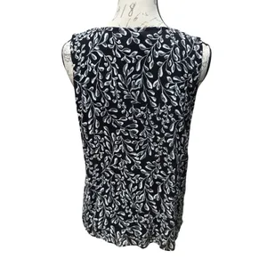 J.‎ Jill Womens Black White Floral Vine Print Scoop Neck Sleeveless Tank Top M thumbnail 4