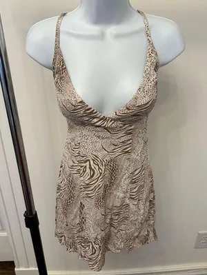 Kimchi Blue Urban Outfitters Animal Print Mini Dress Open Back Bow NWOT thumbnail 3