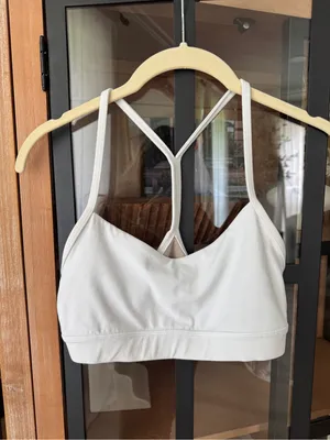 Lululemon Flow Y sports Bra Nulu White workout top racerback thumbnail 6