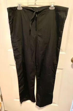Cherokee workwear black wide leg scrub pants thumbnail 1