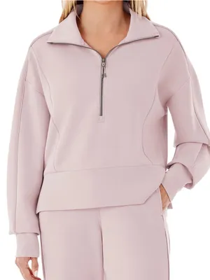 Member's Mark Womens Sandwash Half-Zip Pullover — Pink — Brand New (Size XL) thumbnail 1