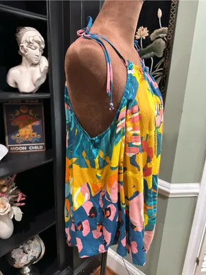 Monsoon Tropical Boho Floral Tank Top – Size Medium (NWT) thumbnail 8