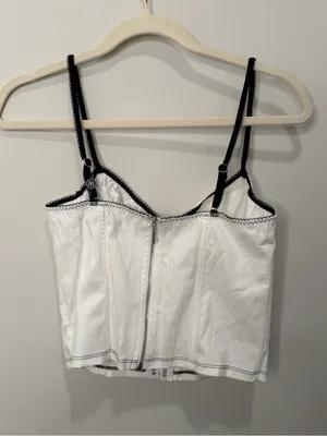 White Fox Boutique Man Down White Corset Bustier Crop Top WFTOP671-1-M NWT M thumbnail 5
