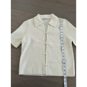 Abercrombie & Fitch Cream Ribbed Button Up Cardigan thumbnail 8