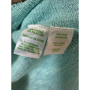 Lilly Pulitzer Open Front Cardigan Womens M‎ Turquoise Blue Aqua Knit thumbnail 3
